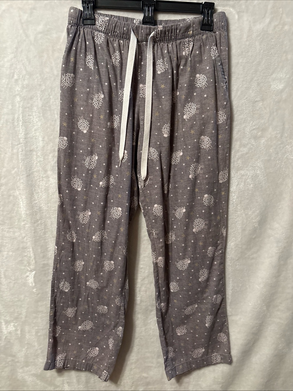 Secret Treasures Gray sheep & Star Drawstring Lounge Pants - White Drawstring
